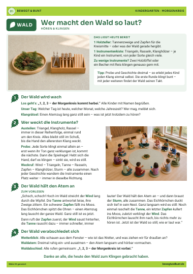 Handout Morgenkreis Wald 3: Wer macht den Wald so laut?
